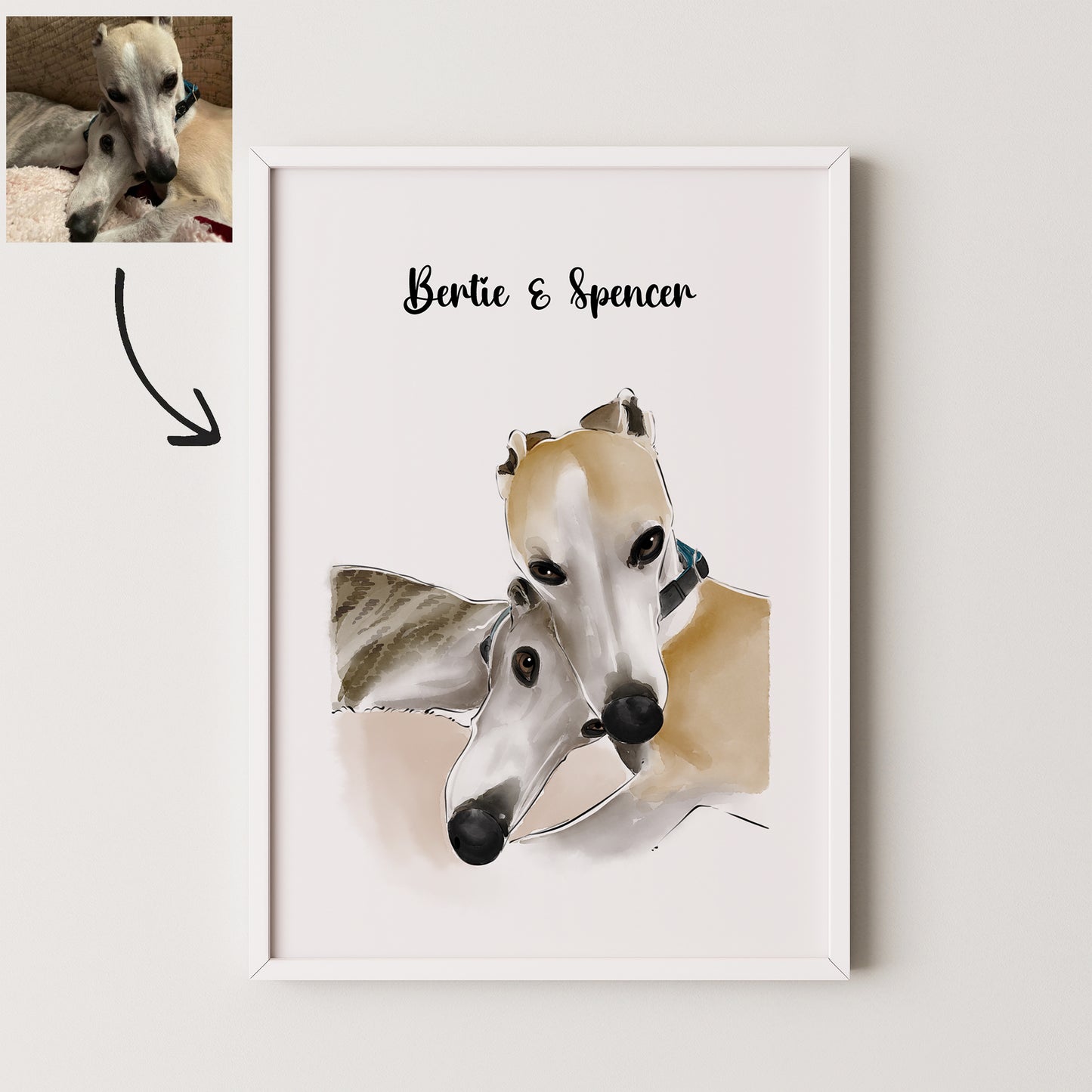 Gouache Style Pet Portrait