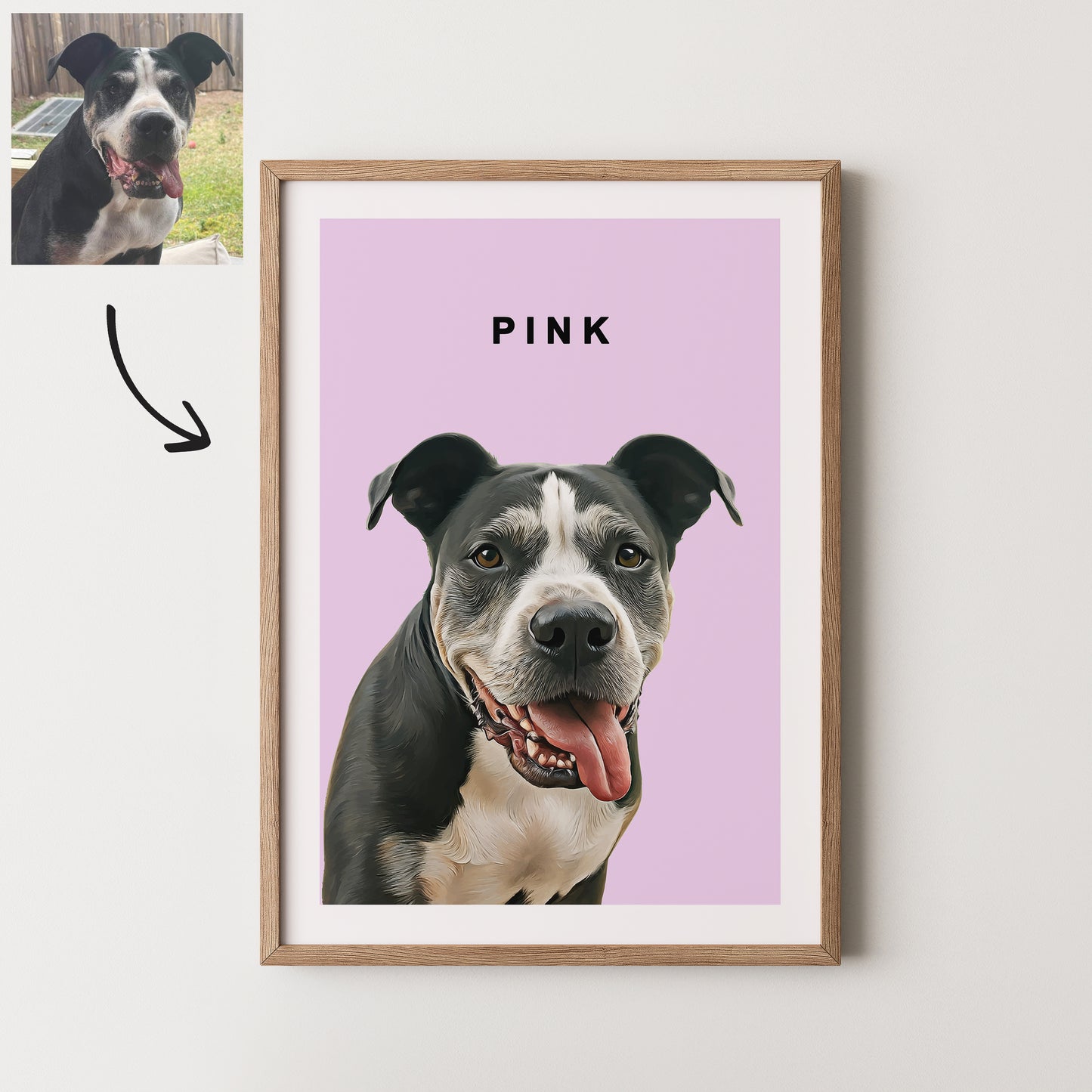 Realistic Pet Portrait With Border