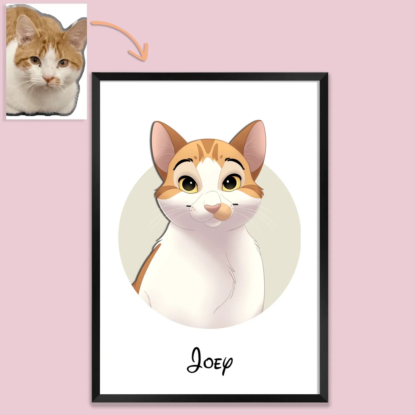 Circle Disney Pet Portrait - Pets Into Art - Custom Dog and Cat Artworks Australia