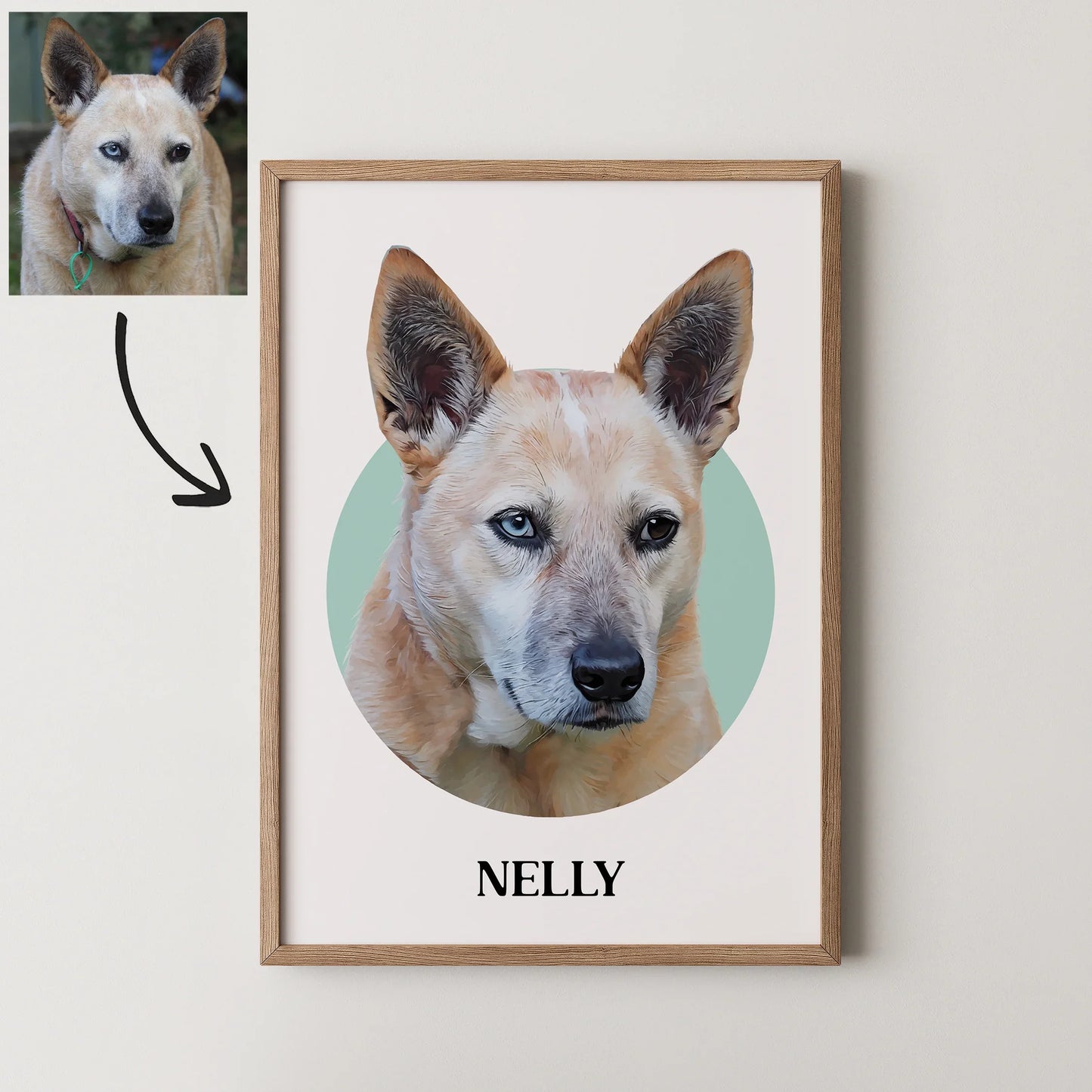 Circle Realistic Pet Portrait - Pets Into Art - Custom Dog and Cat Artworks Australia