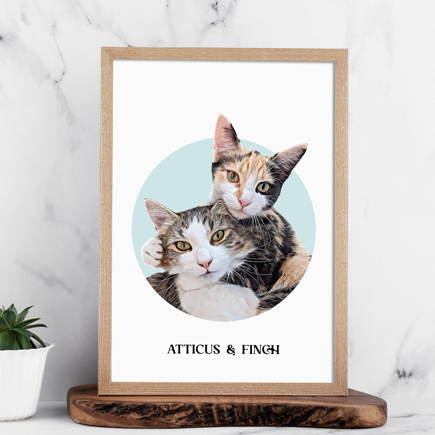 Circle Realistic Pet Portrait - Pets Into Art - Custom Dog and Cat Artworks Australia