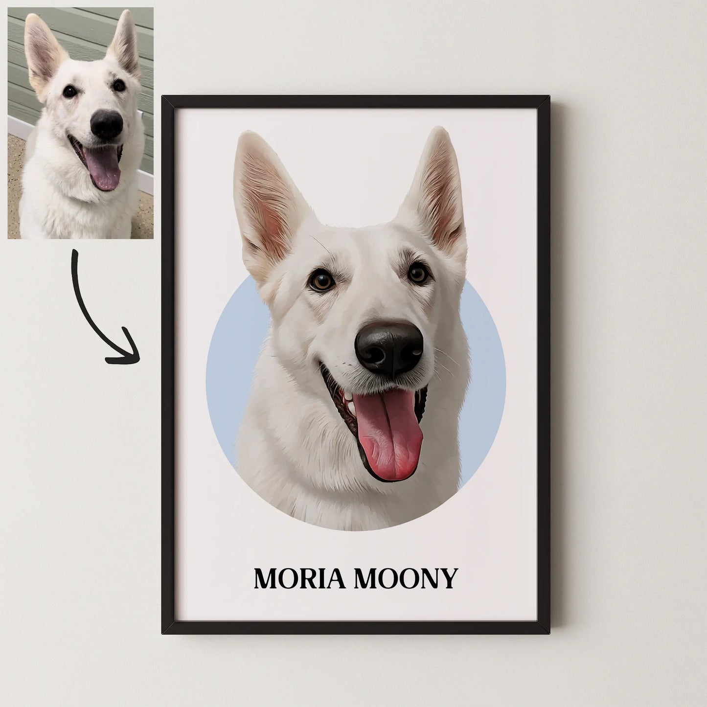 Circle Realistic Pet Portrait - Pets Into Art - Custom Dog and Cat Artworks Australia