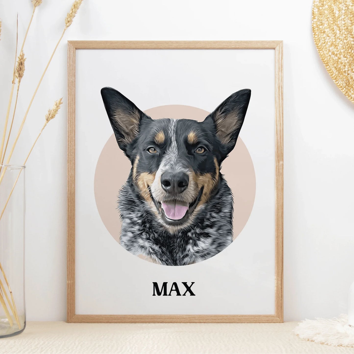 Circle Realistic Pet Portrait - Pets Into Art - Custom Dog and Cat Artworks Australia