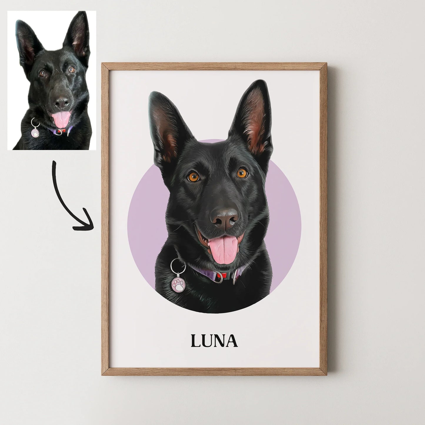 Circle Realistic Pet Portrait - Pets Into Art - Custom Dog and Cat Artworks Australia