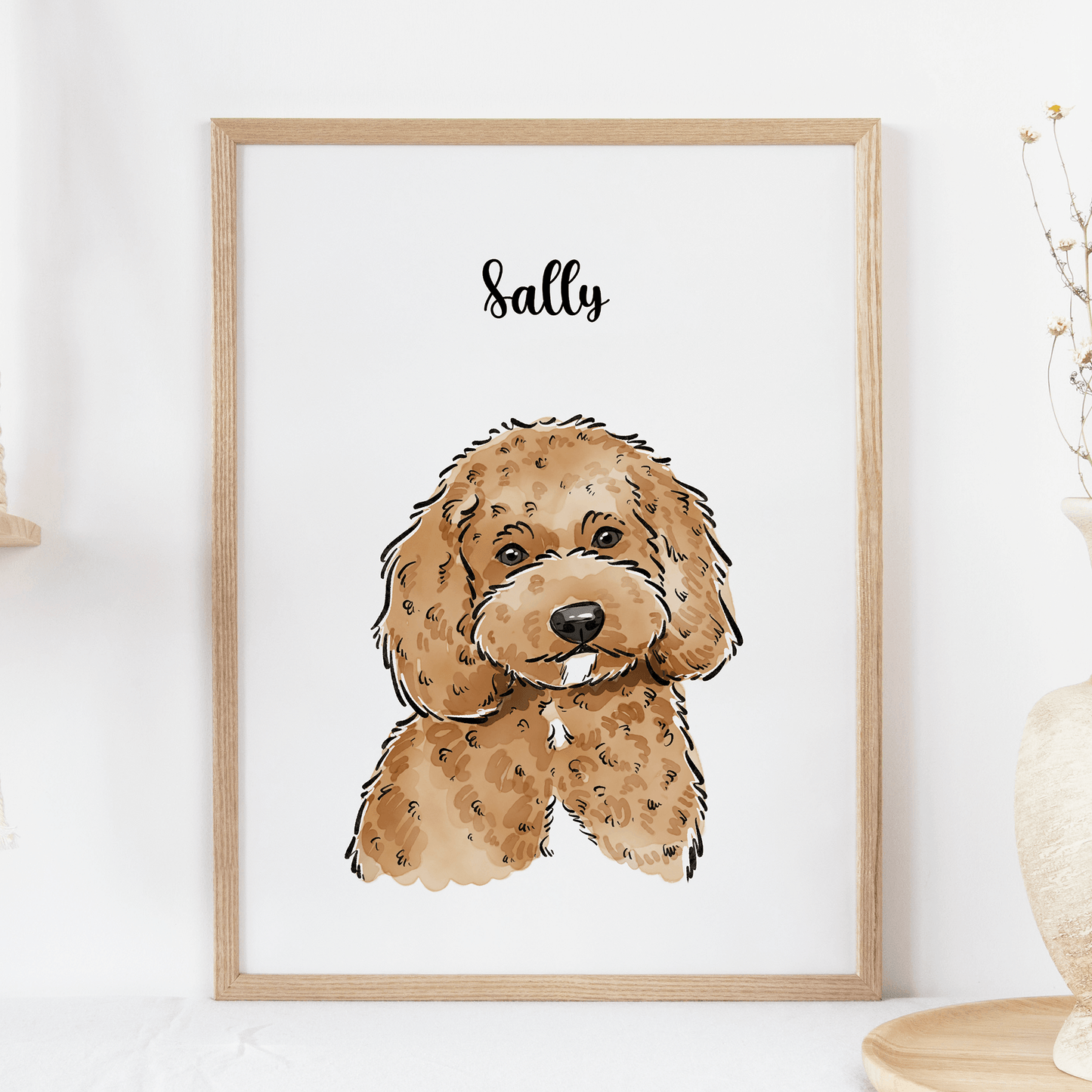 Gouache Style Pet Portrait - Pets Into Art