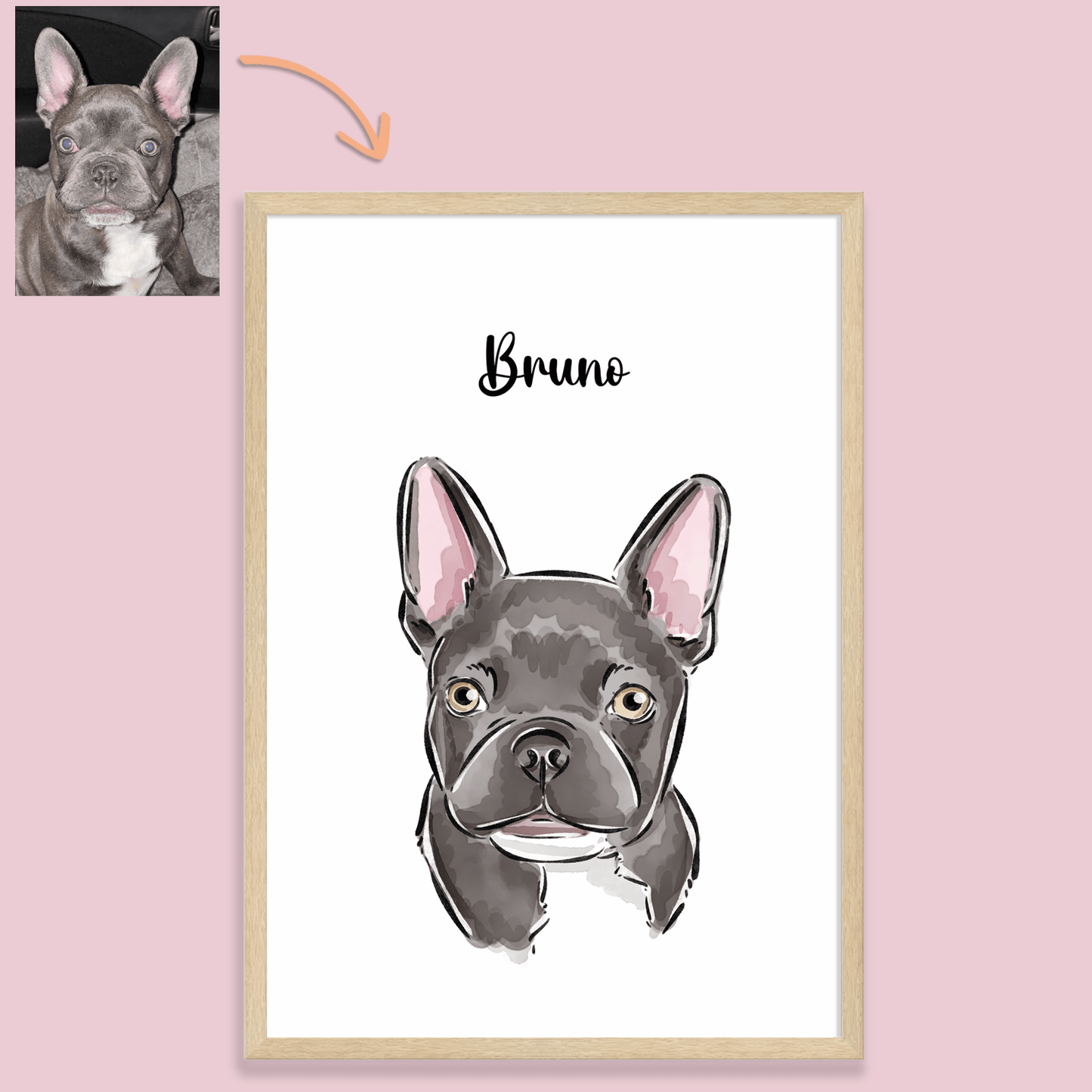 Gouache Style Pet Portrait - Pets Into Art