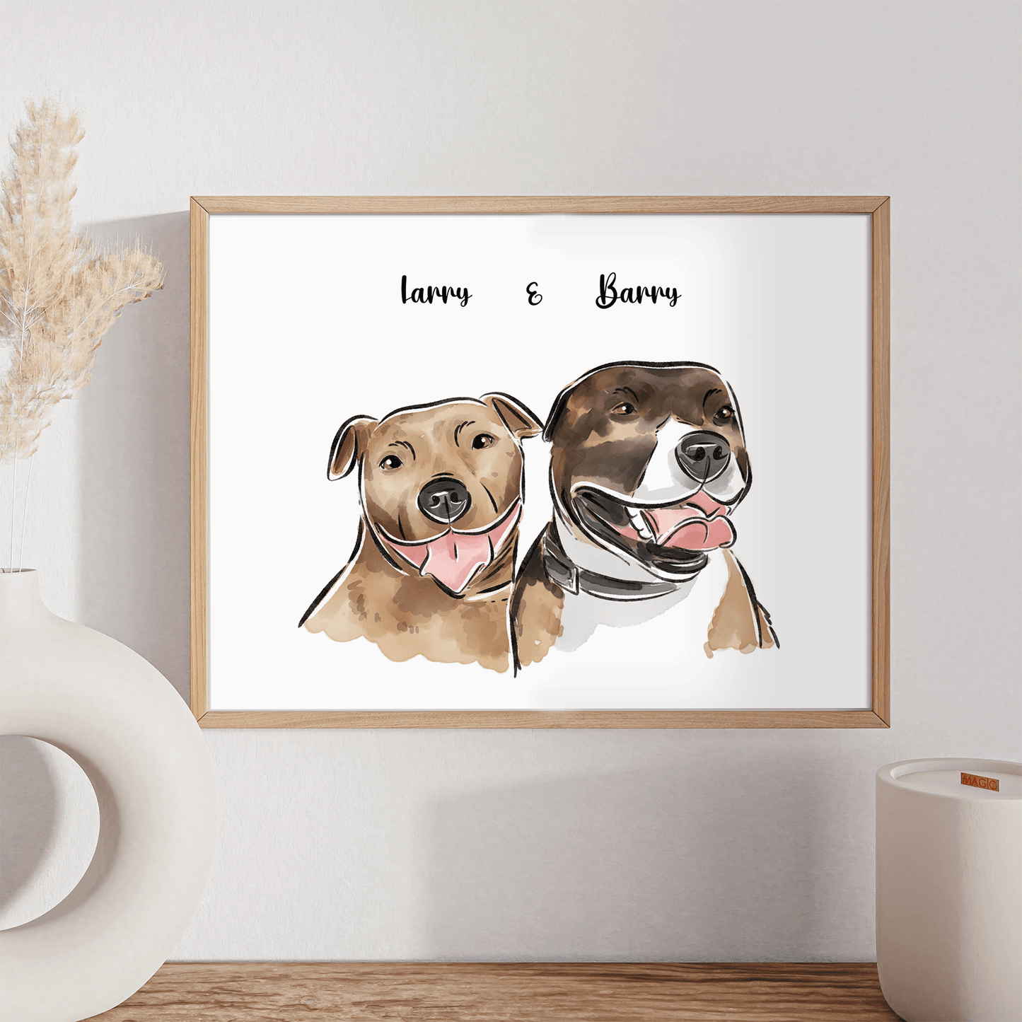 Gouache Style Pet Portrait - Pets Into Art