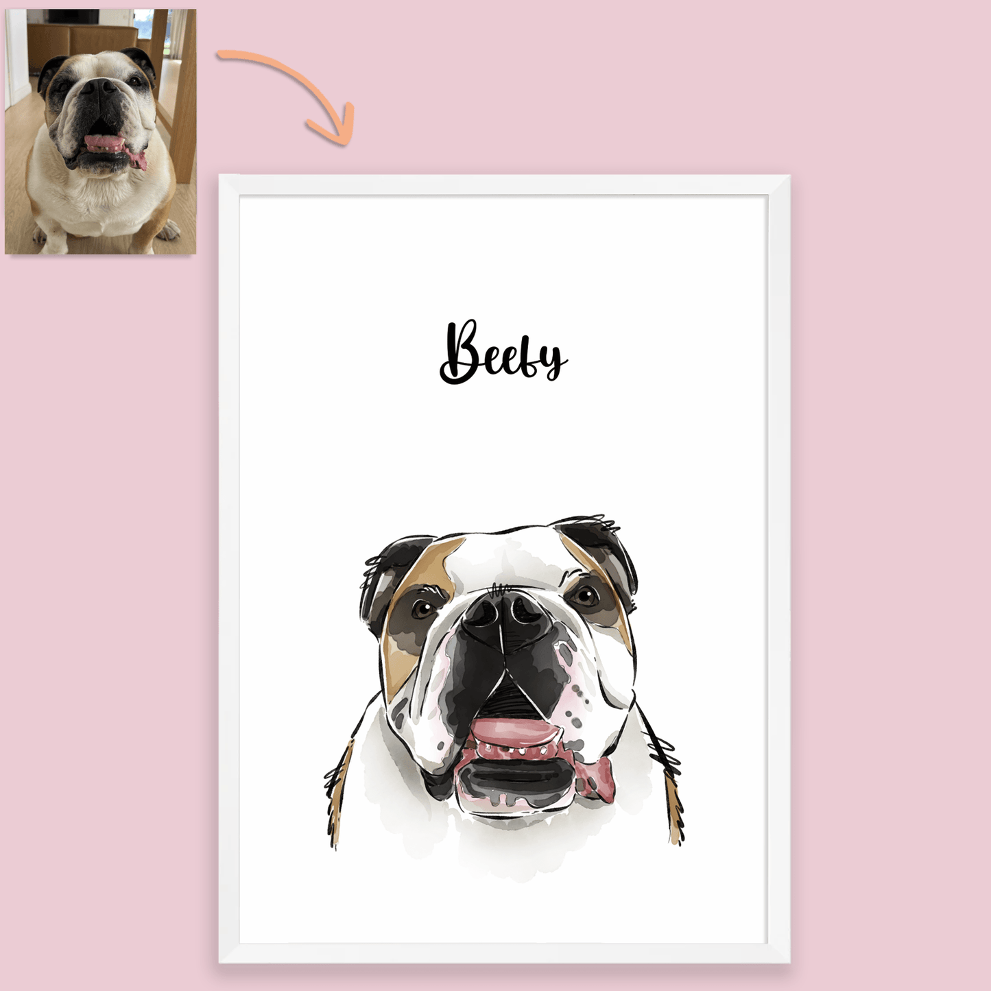Gouache Style Pet Portrait - Pets Into Art