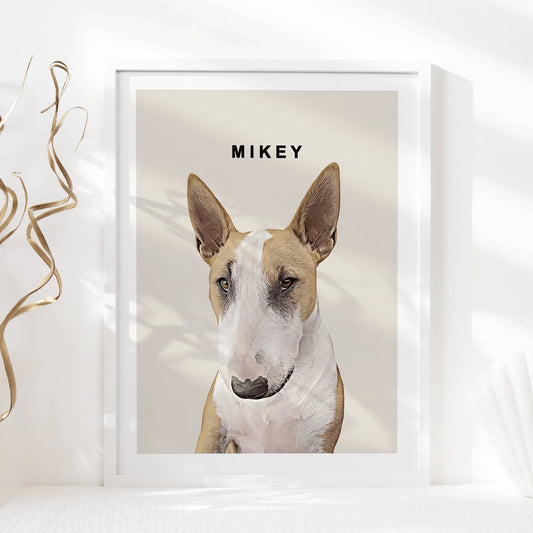 Realistic Pet Portrait With Border - Pets Into Art - Custom Dog and Cat Artworks Australia