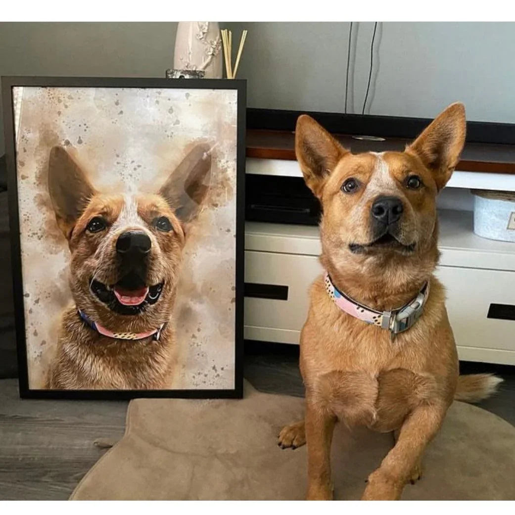 Watercolour Pet Portrait - Pets Into Art - Custom Dog and Cat Artworks Australia