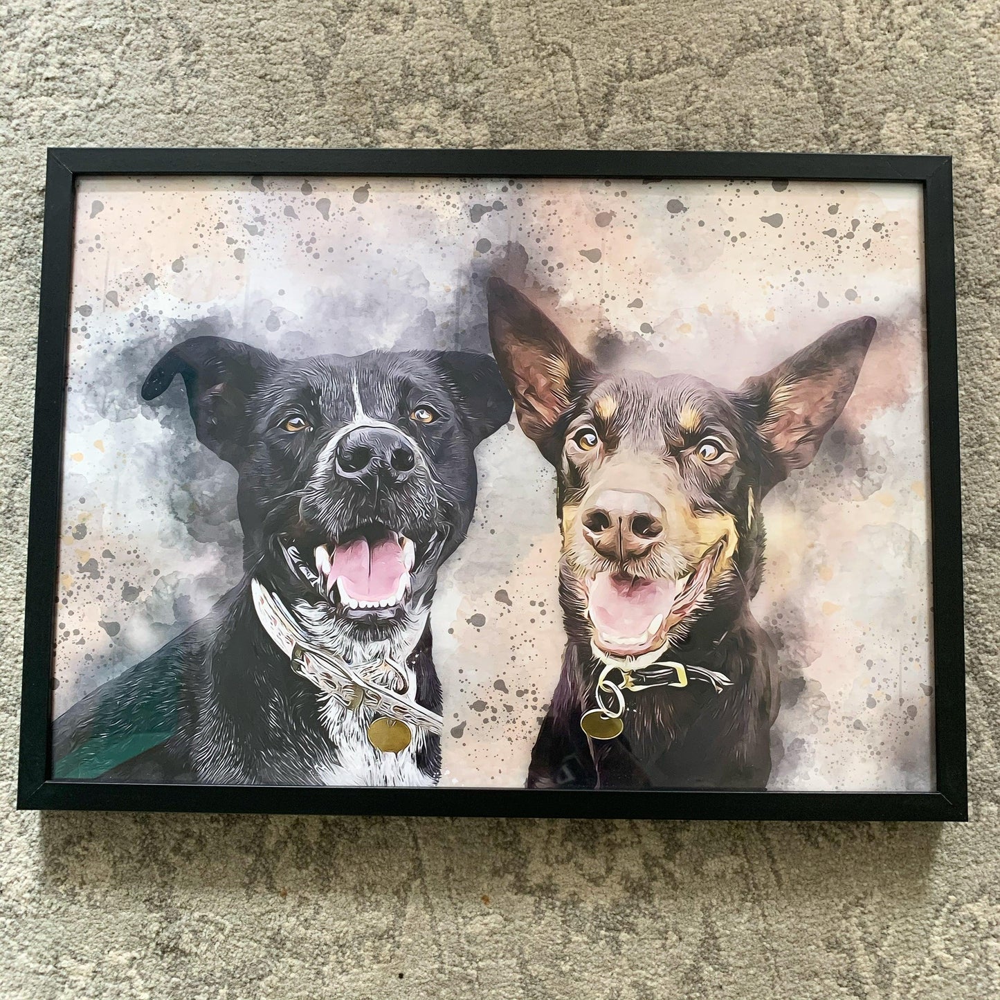 Watercolour Pet Portrait - Pets Into Art - Custom Dog and Cat Artworks Australia