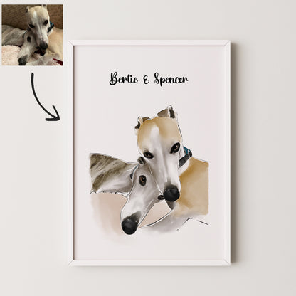 Gouache Style Pet Portrait