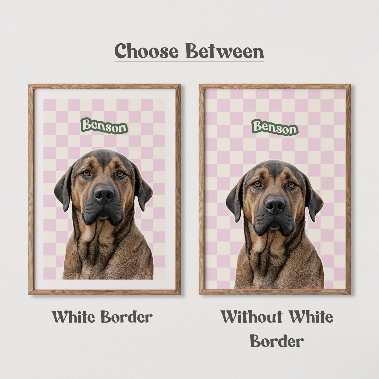 Checkered Realistic Pet Portrait