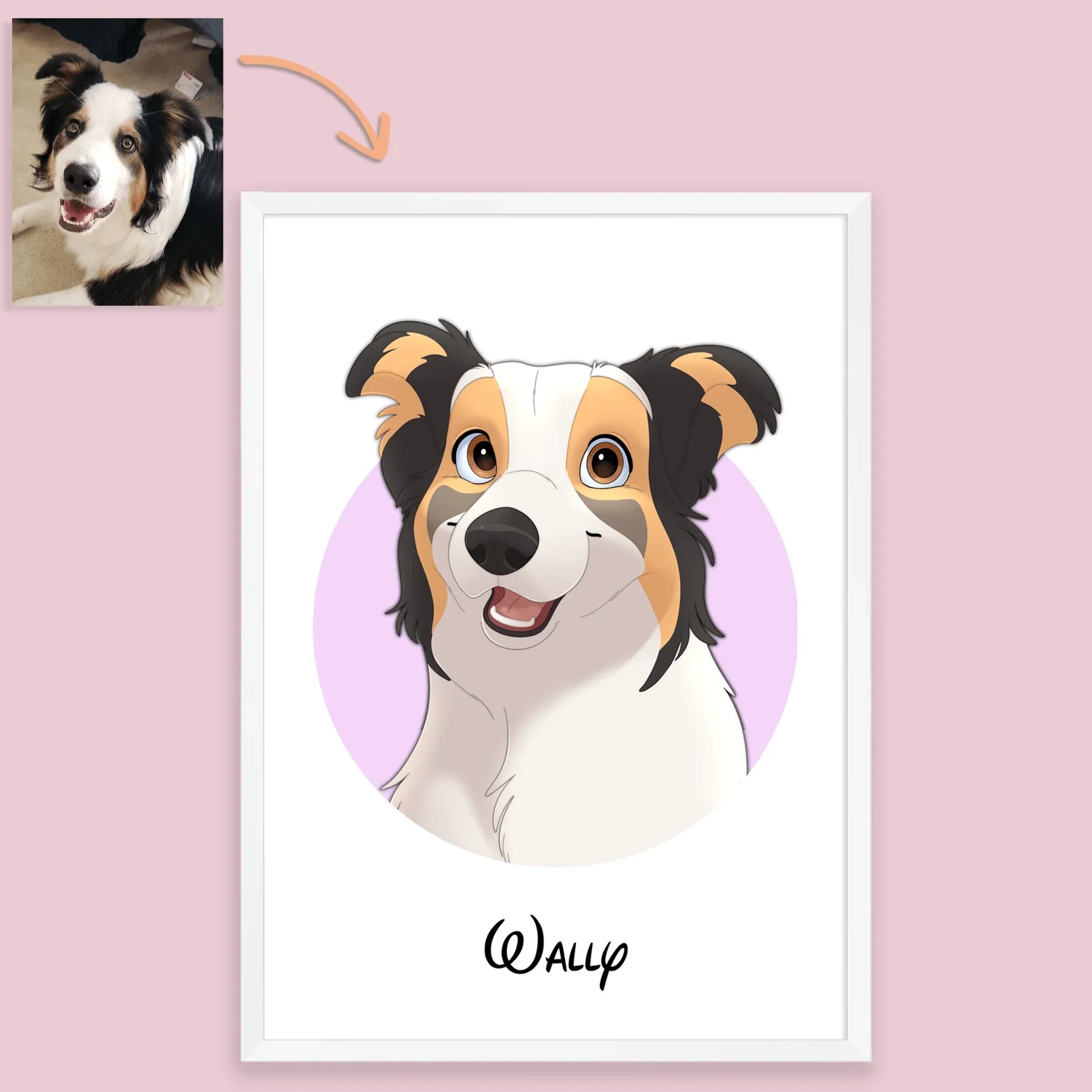 Circle Disney Pet Portrait - Pets Into Art - Custom Dog and Cat Artworks Australia