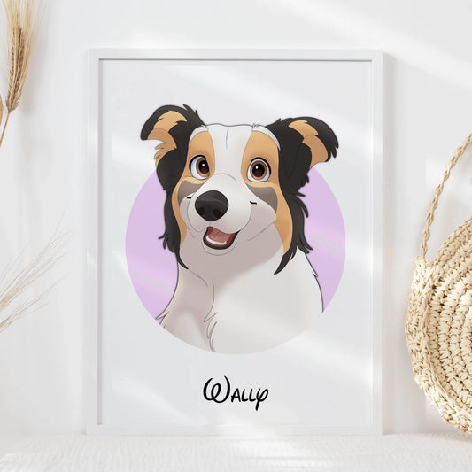 Circle Disney Pet Portrait - Pets Into Art - Custom Dog and Cat Artworks Australia