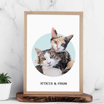 Circle Realistic Pet Portrait - Pets Into Art - Custom Dog and Cat Artworks Australia