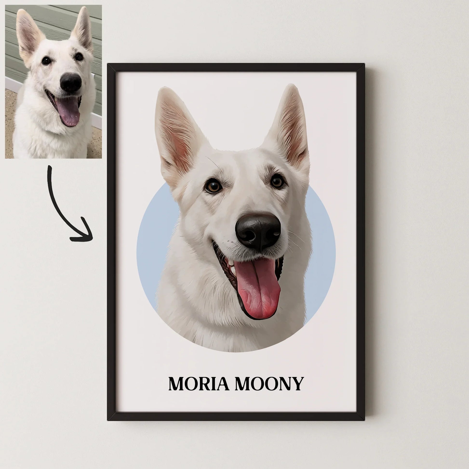 Circle Realistic Pet Portrait - Pets Into Art - Custom Dog and Cat Artworks Australia