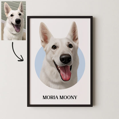 Circle Realistic Pet Portrait - Pets Into Art - Custom Dog and Cat Artworks Australia