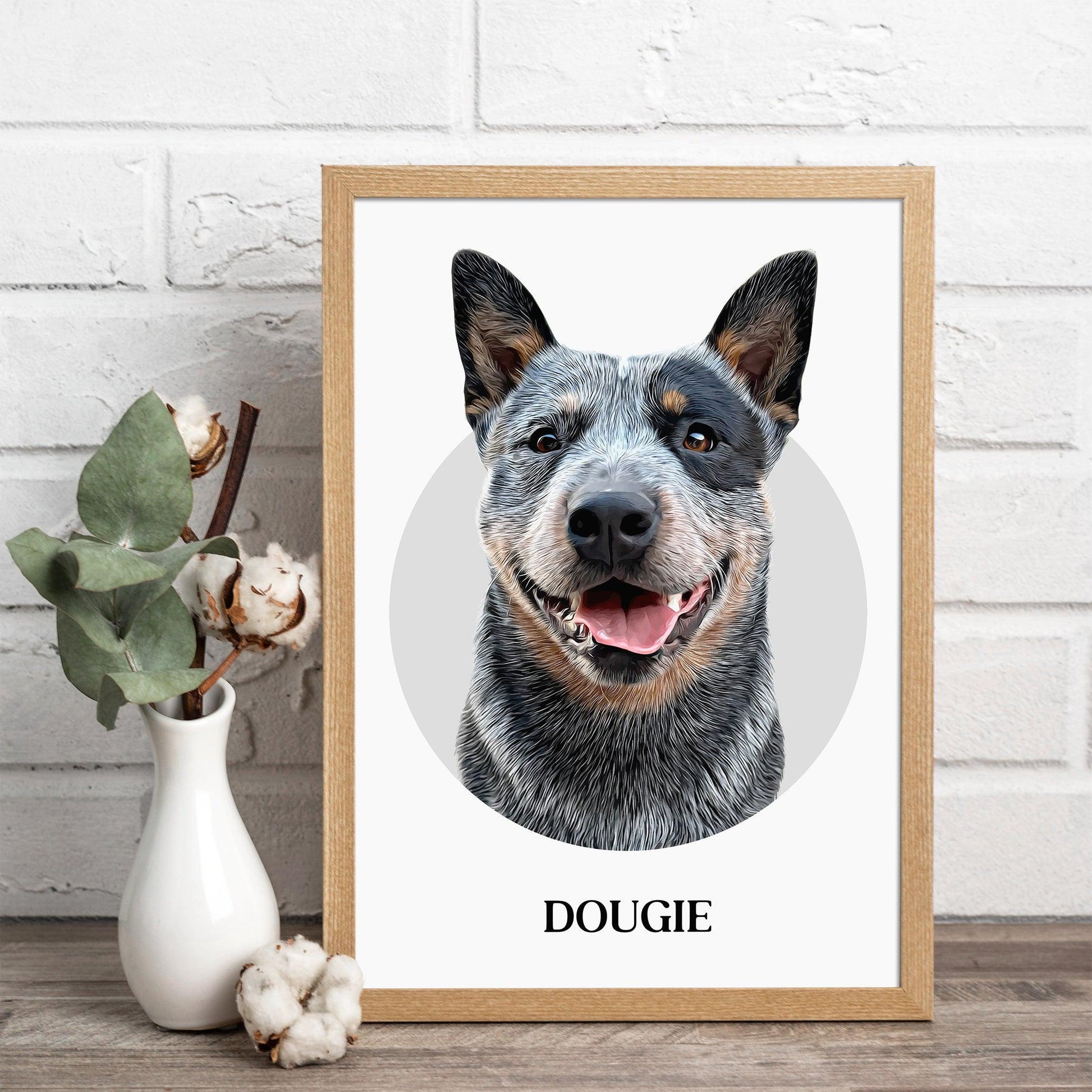 Circle Realistic Pet Portrait - Pets Into Art - Custom Dog and Cat Artworks Australia