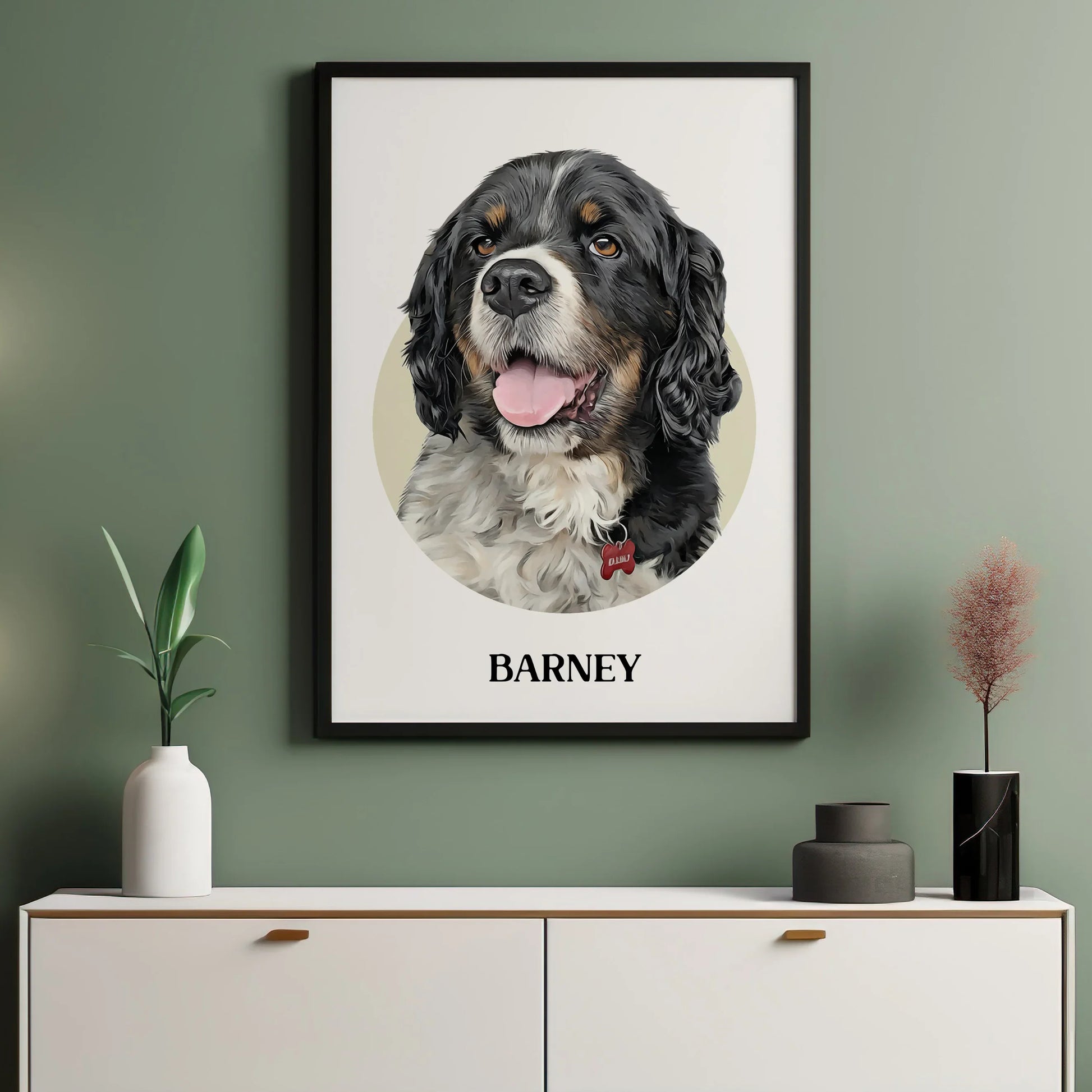 Circle Realistic Pet Portrait - Pets Into Art - Custom Dog and Cat Artworks Australia