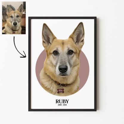 Circle Realistic Pet Portrait