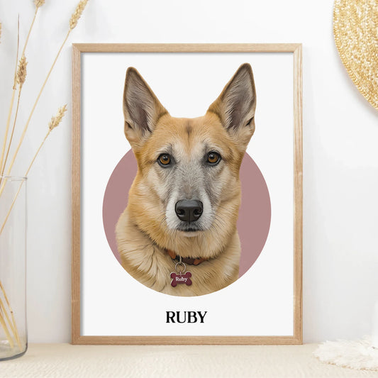 Circle Realistic Pet Portrait
