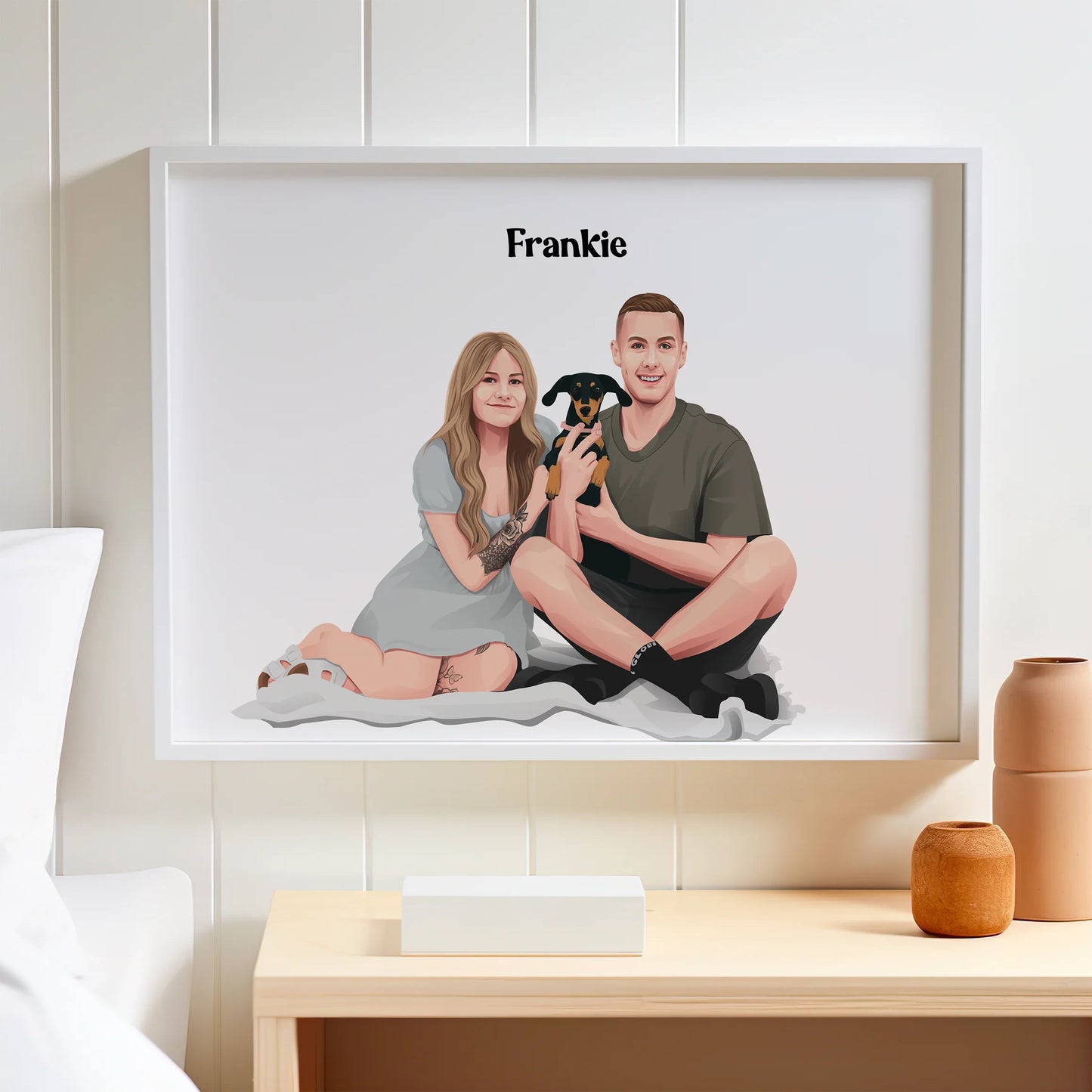 Person and Pet Portrait - Pets Into Art - Custom Dog and Cat Artworks Australia
