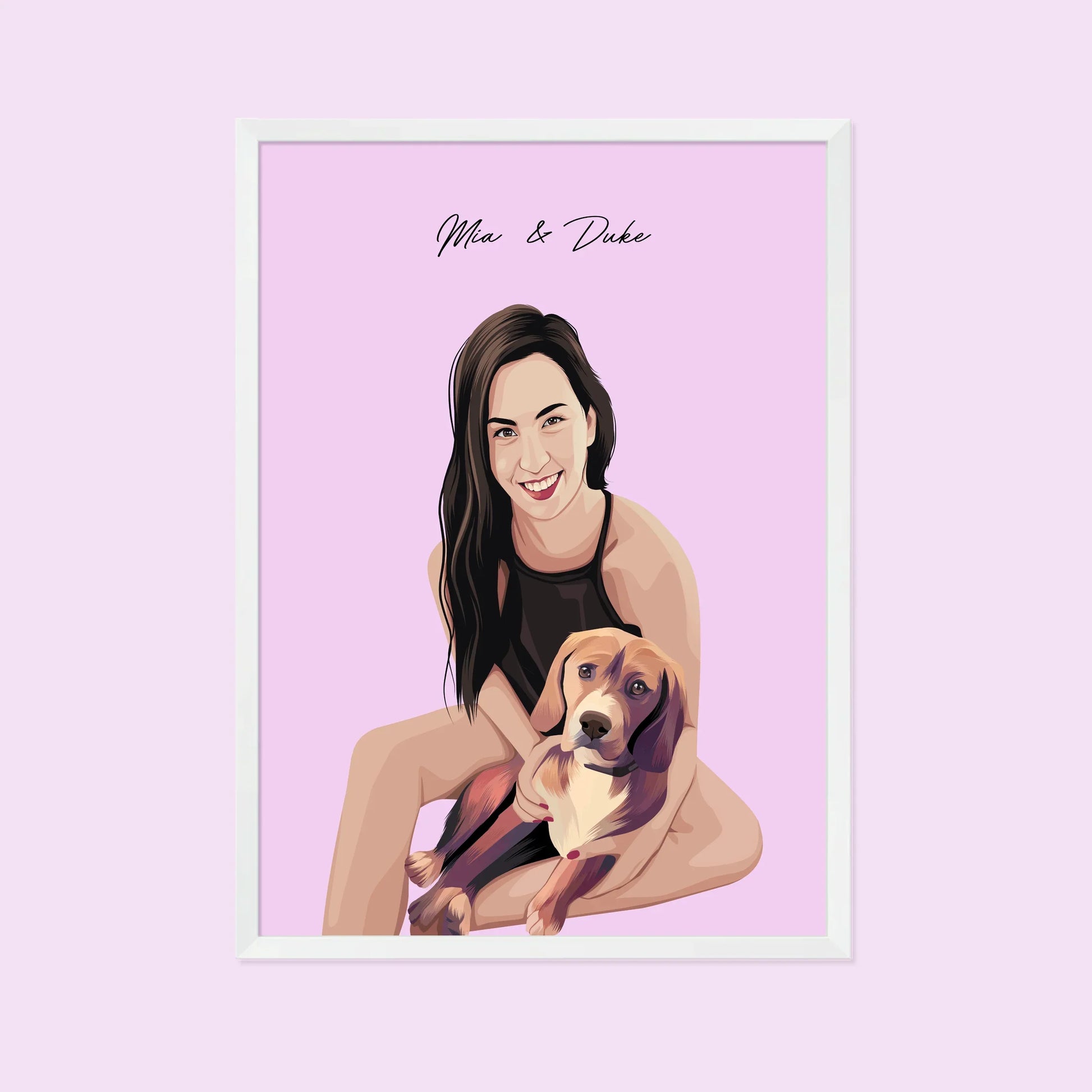 Person and Pet Portrait - Pets Into Art - Custom Dog and Cat Artworks Australia