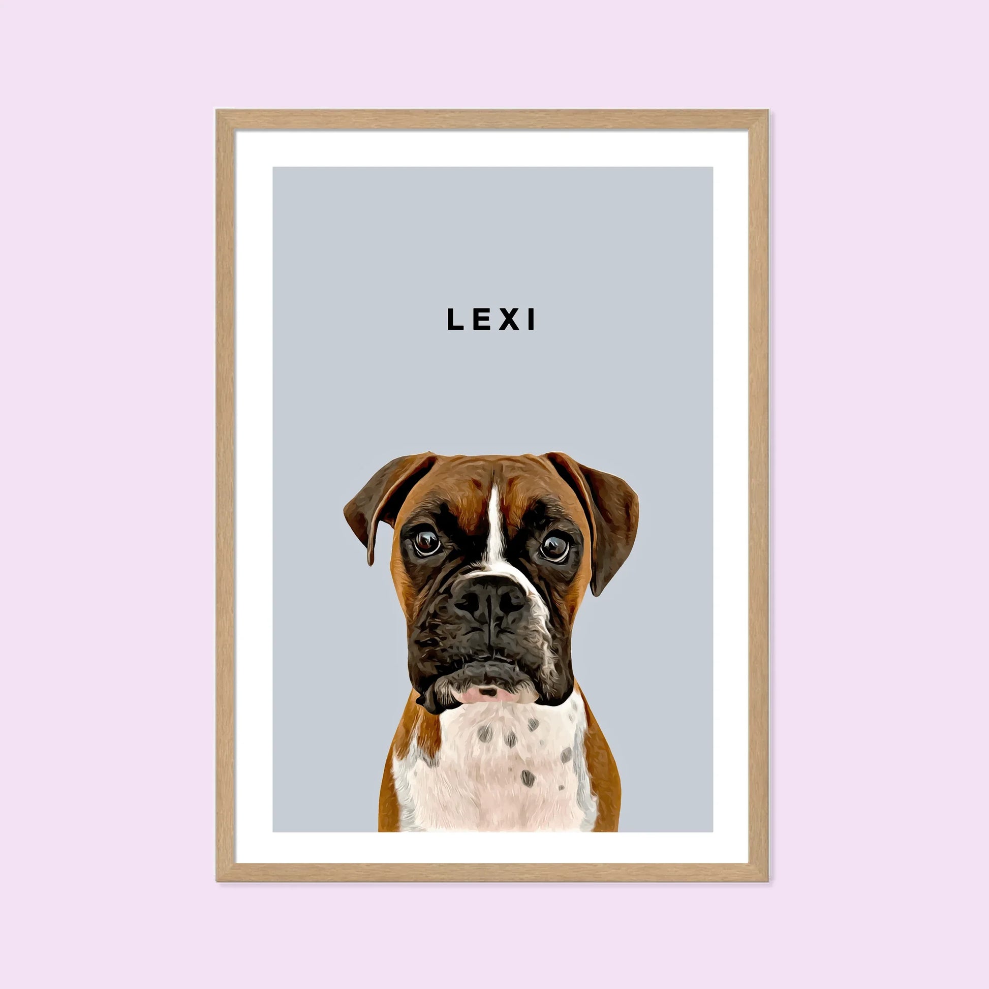 Realistic Pet Portrait With Border - Pets Into Art - Custom Dog and Cat Artworks Australia