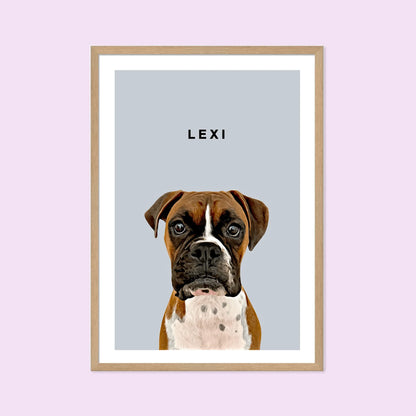 Realistic Pet Portrait With Border - Pets Into Art - Custom Dog and Cat Artworks Australia