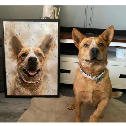 Watercolour Pet Portrait - Pets Into Art - Custom Dog and Cat Artworks Australia
