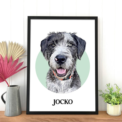 Circle Realistic Pet Portrait - Pets Into Art