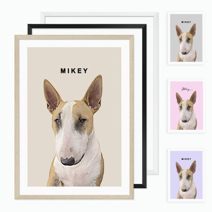 Realistic Pet Portrait With Border - Pets Into Art