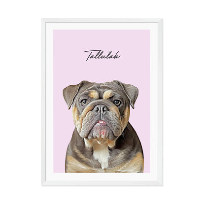 Realistic Pet Portrait With Border - Pets Into Art - Custom Dog and Cat Artworks Australia