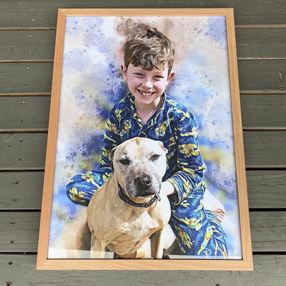 Watercolour Pet Portrait - Pets Into Art - Custom Dog and Cat Artworks Australia